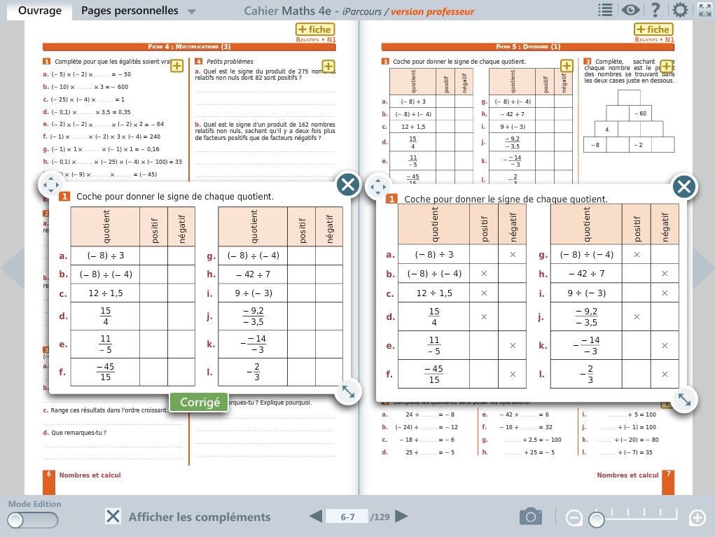 Cahier D'exercices Iparcours Maths 4e Correction