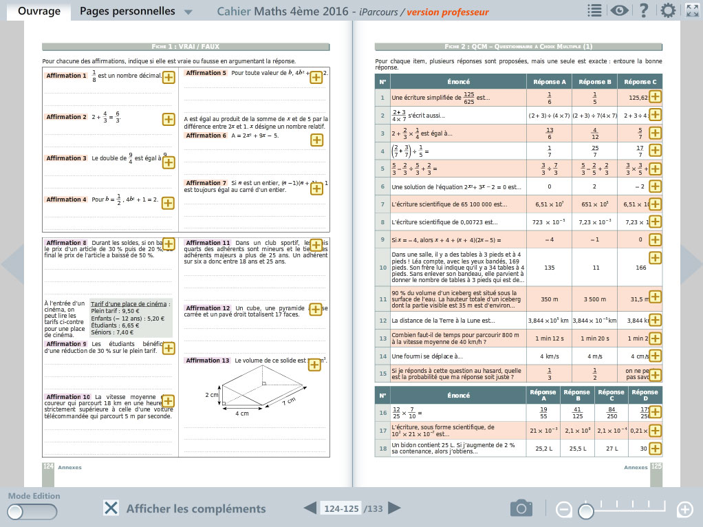 Cahier D'exercices Iparcours Maths 4e Correction