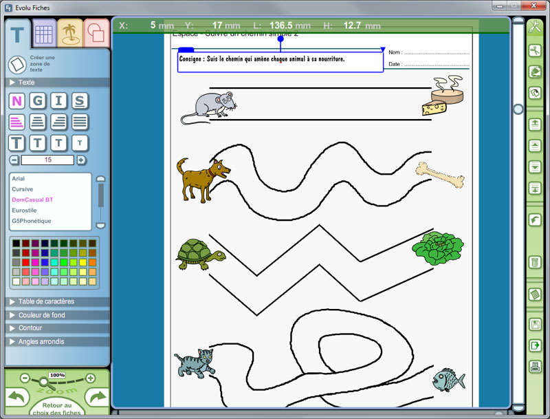 Fiche maternelle suivre un chemin