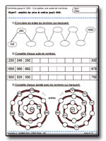Fiches pour l'�l�ve : Num�ration et Op�rations au CE1