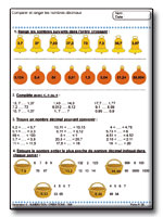 Fiches pour l'�l�ve : Num�ration et Op�rations au CM1
