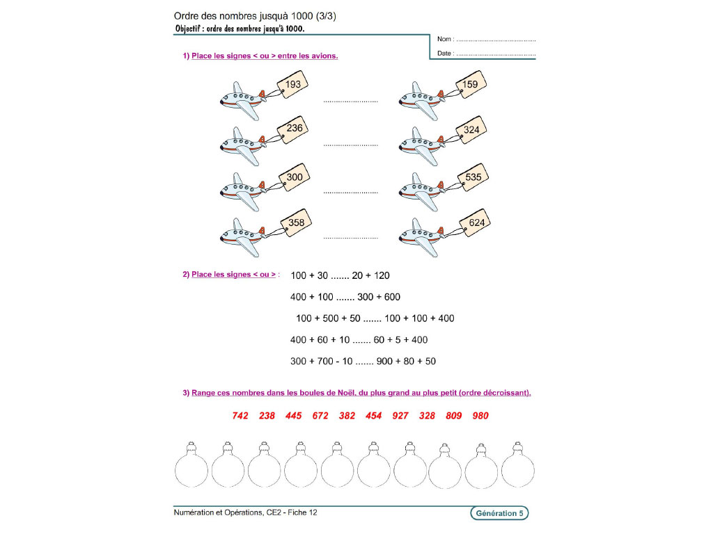 Evolu Fiches Numeration Et Operations Au Ce2