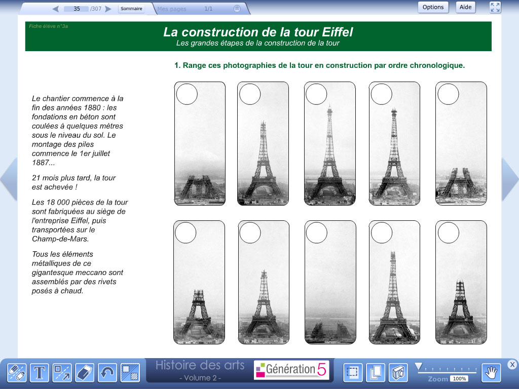 description de la tour eiffel expression ecrite