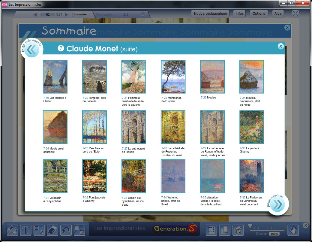 Oeuvres de Claude Monet à vidéoprojeter