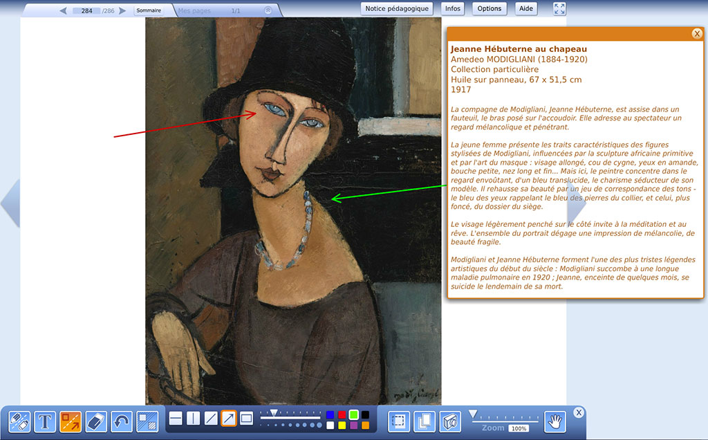 Étude d'une oeuvre de Modigliani