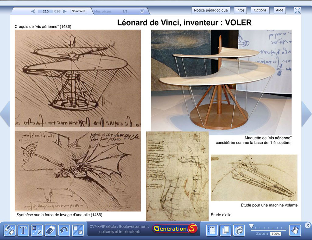 Croquis et maquettes de Léonard de Vinci - 15ème siècle
