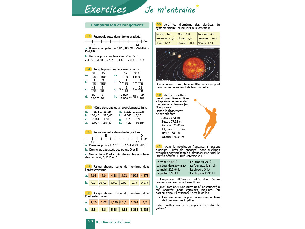 Exercices manuel iParcours Maths 6ème