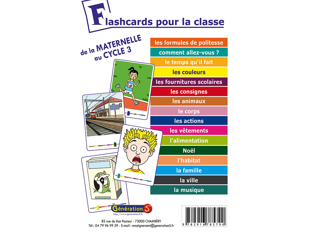 Flashcards d'anglais pour la classe