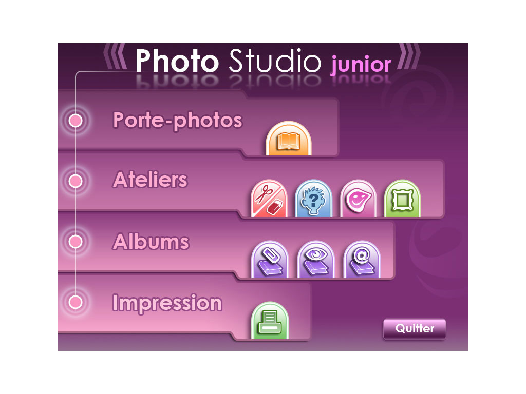 Menu de Photo Studio Elémentaire