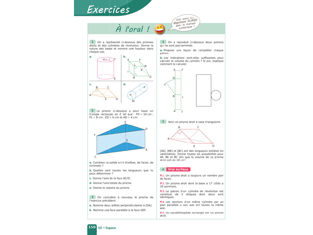 Exercices manuel iParcours Maths 5ème