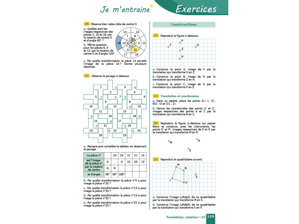 Exercices manuel iParcours Maths 4ème