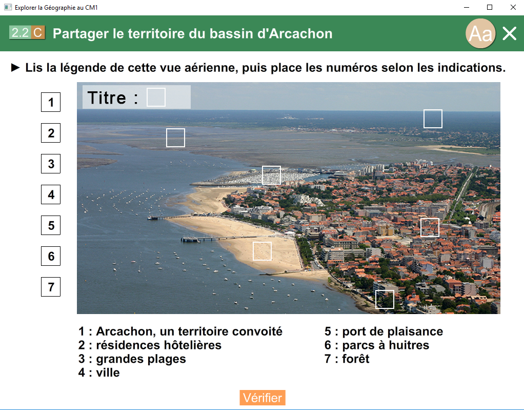 Logiciel exercice interactif - explorer la géographie CM1