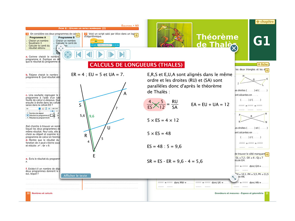 Aide animée - cahier numérique iParcours Maths 3e