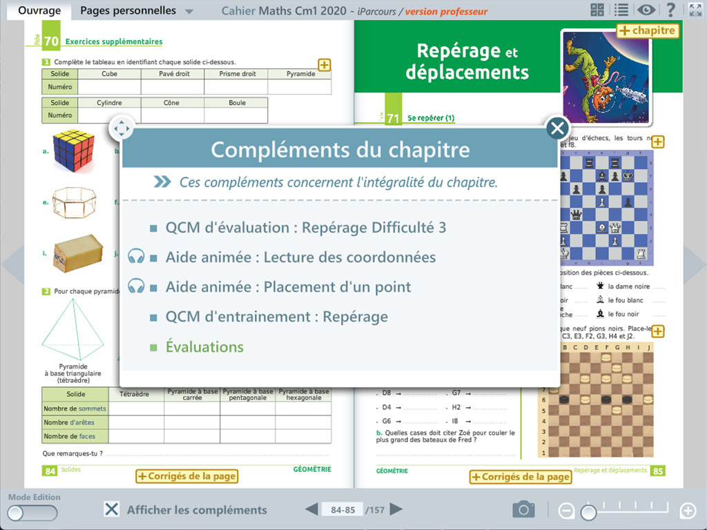Compléments numériques - Cahier iParcours Maths CM1
