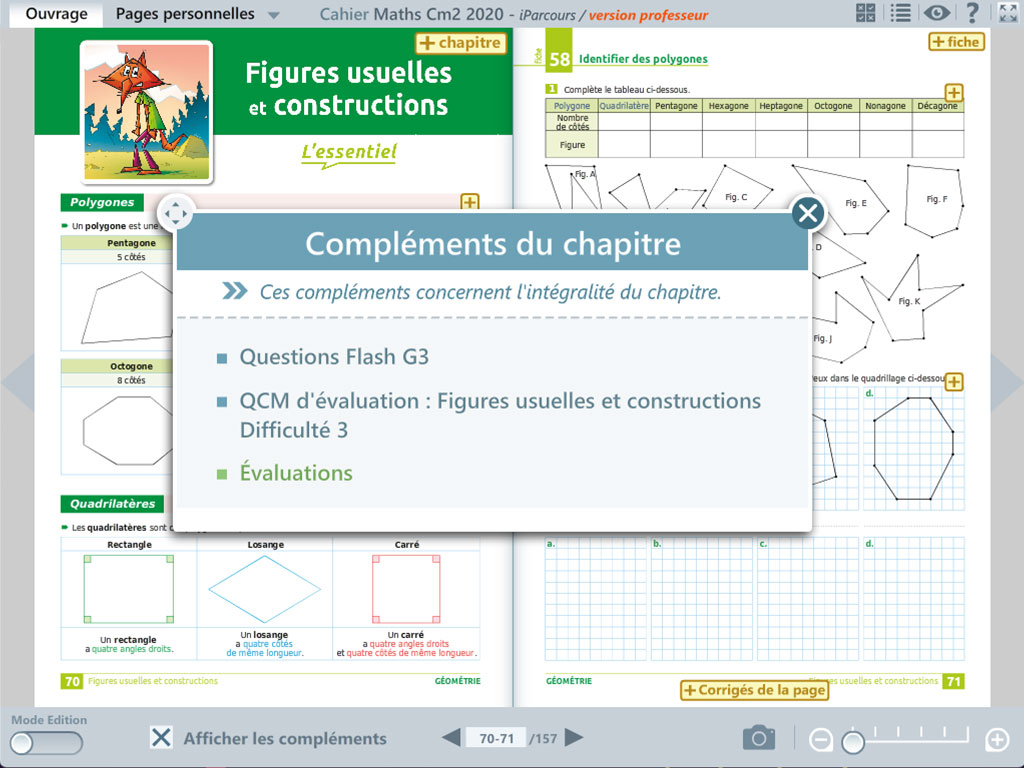 Compléments numériques - Cahier iParcours Maths CM2