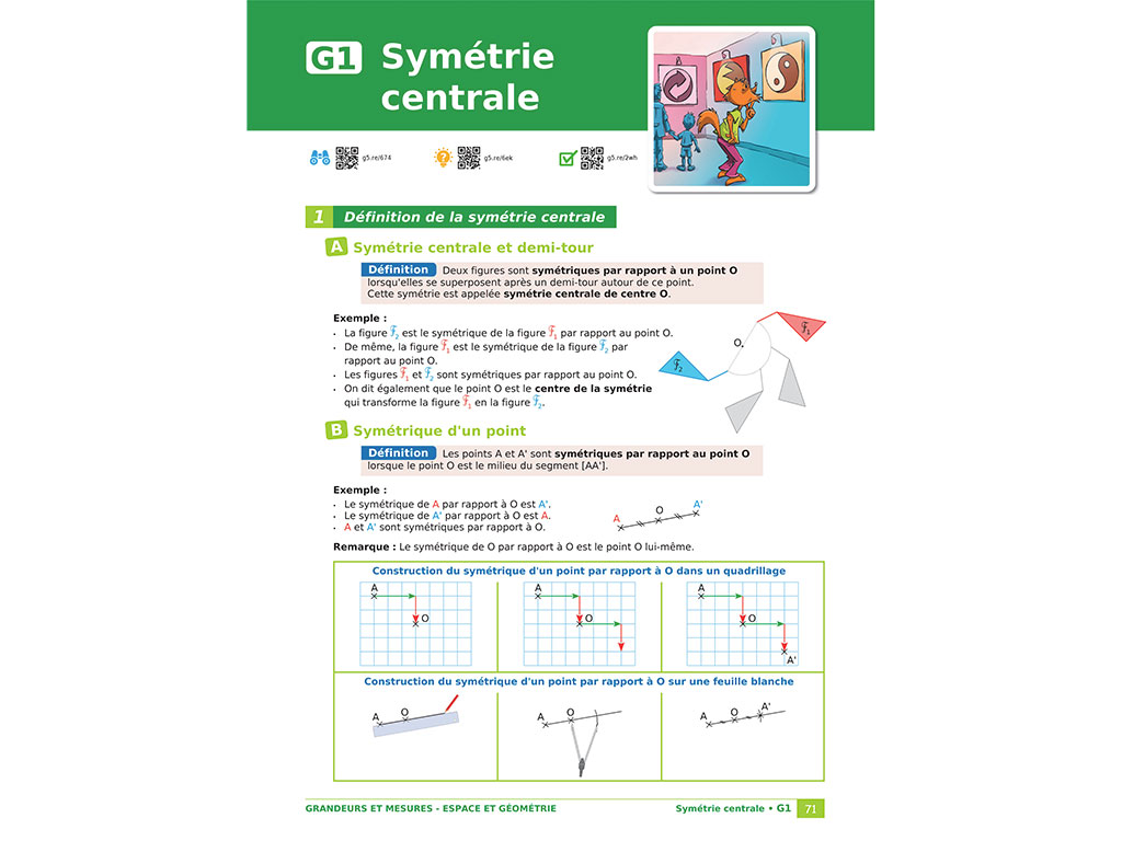 Cours Symétrie - Cahier-manuel 5e