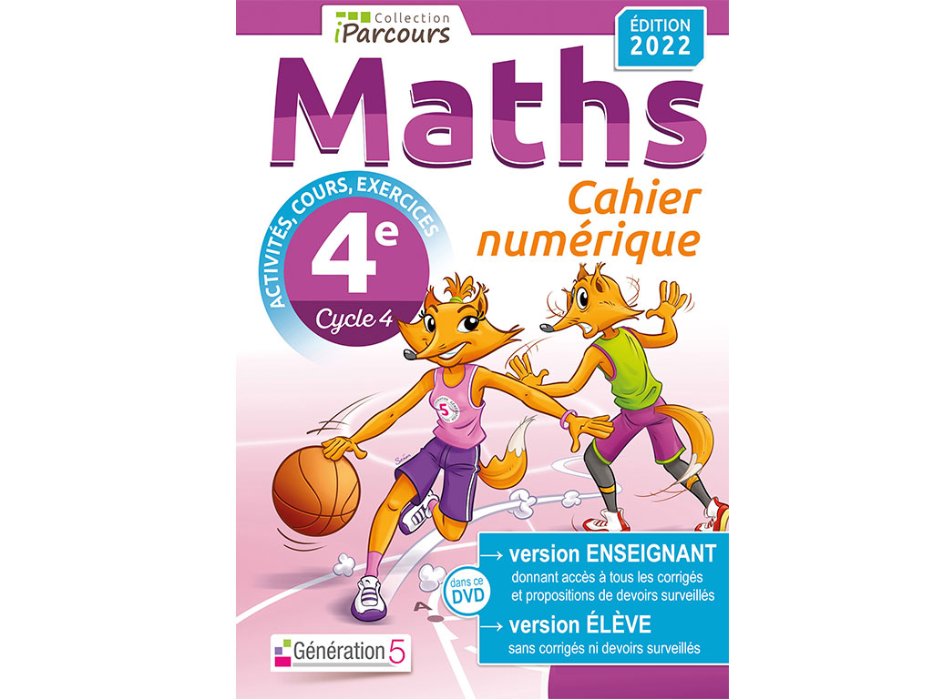 Cahier numérique iParcours Maths 4e avec cours - 2022
