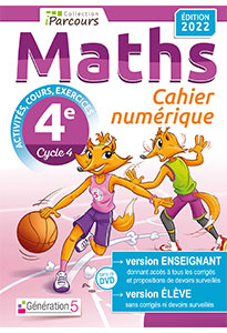 Cahier numérique iParcours Maths 4e avec cours (éd.2022)