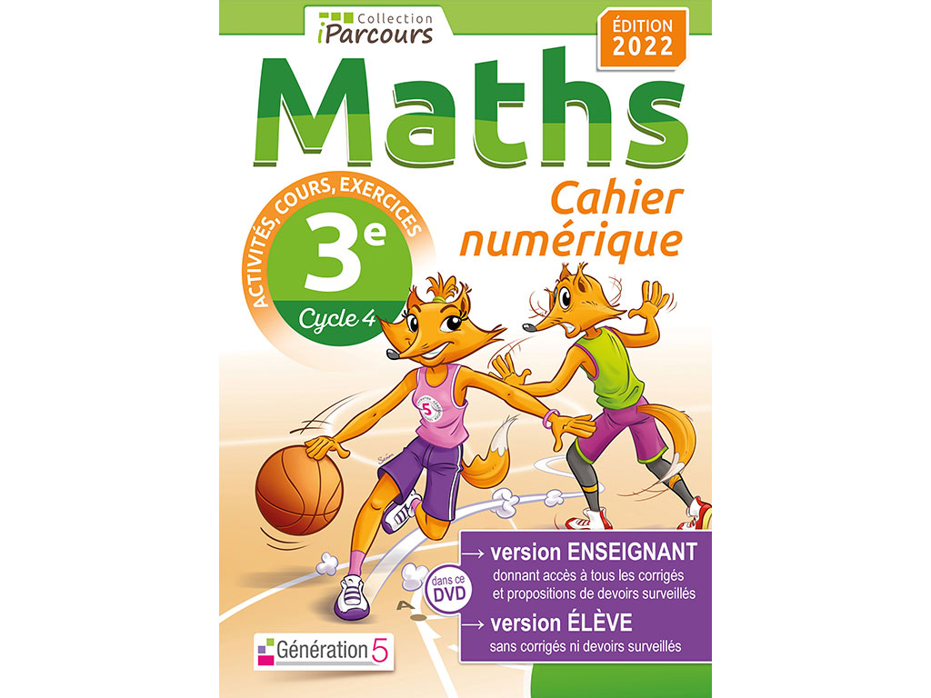 Cahier numérique iParcours Maths 3e avec cours (éd.2022)