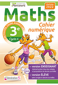 Cahier numérique iParcours Maths 3e avec cours (éd.2022)