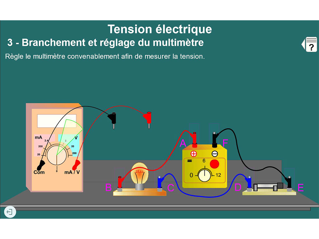 Activité de physique 4e - tension électrique