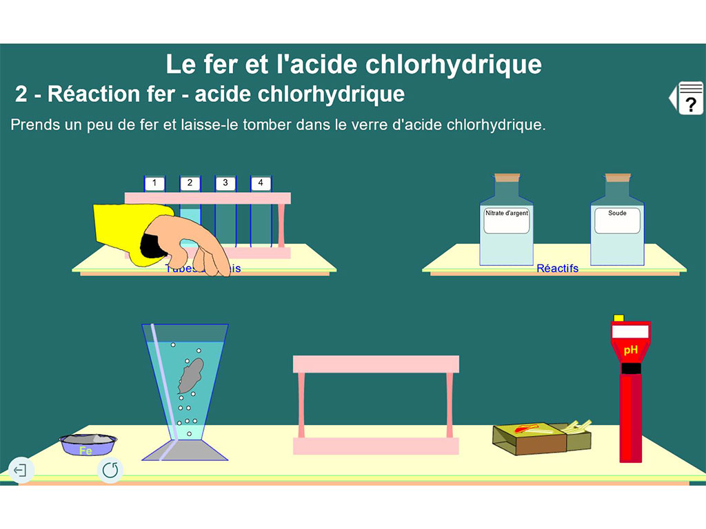 Activité de chimie 3e - réaction fer et acide chlorhydrique