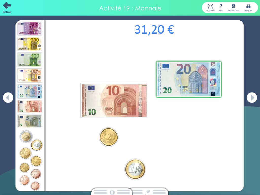 Outil interactif - Monnaie : pièces et billets