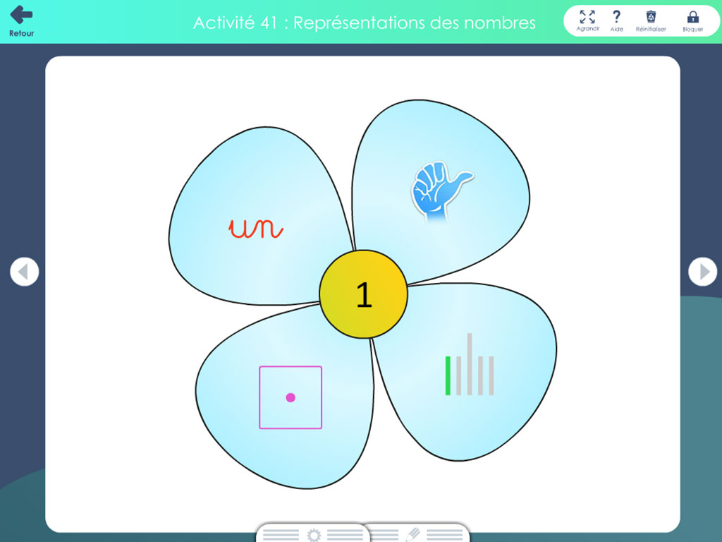 Outil interactif - Fleur représentation des nombres