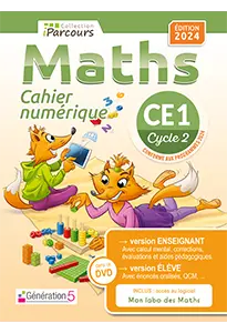 Cahier-manuel numérique iParcours Maths CE1 (éd. 2024)