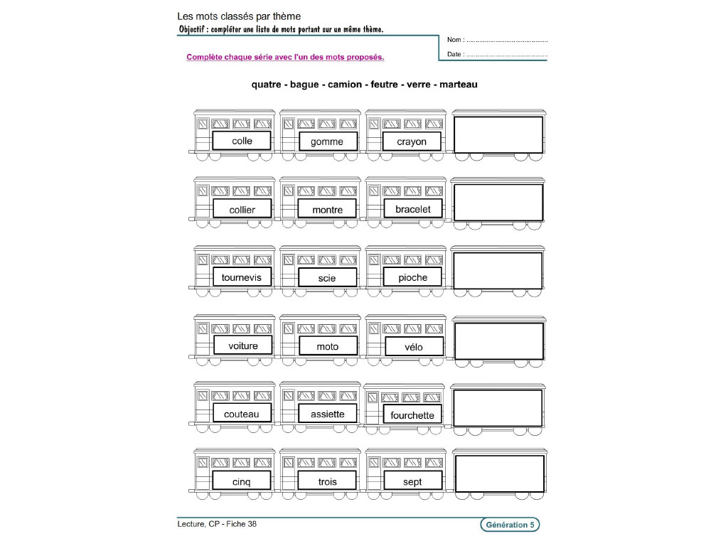 Fiches Activites Lecture Au Cp