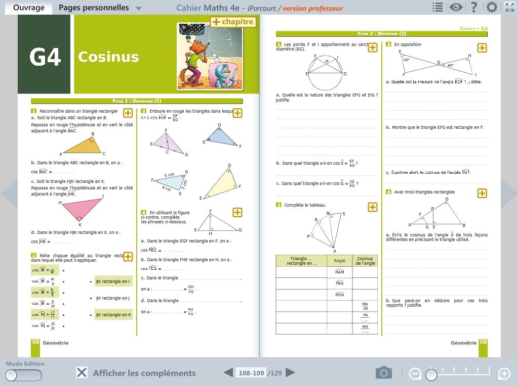 Cahier D'exercices Iparcours Maths 4e Correction