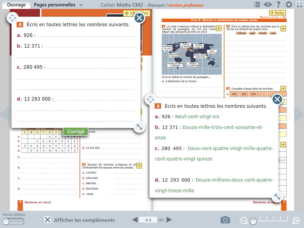 Cahier numerique iParcours Maths CM2 pour vidéoprojection, TBI, TNI