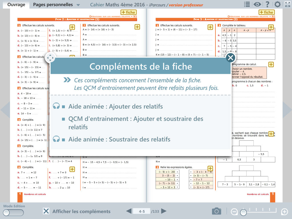 Cahier D'exercices Iparcours Maths 4e Correction